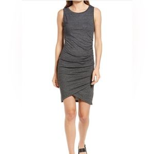 Treasure & Bond Gray Ruched Side Sleeveless Dress - Small